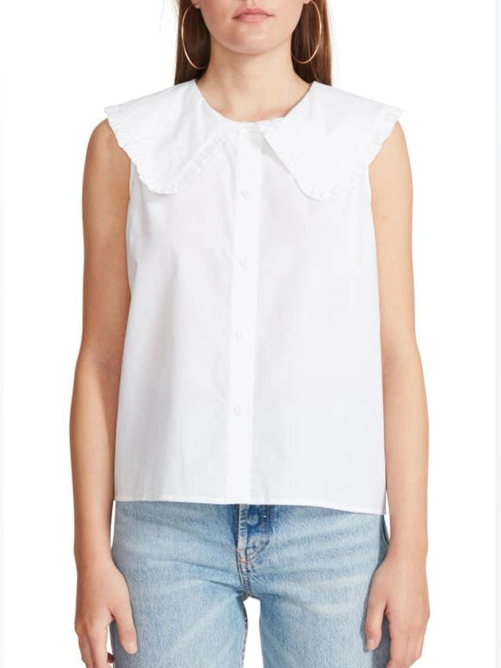 Steve Madden x BB Dakota Peter Pan Collar Sleeveless Top- Womens